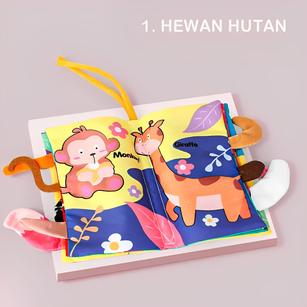 Cloth Book Animal Lembut | Mainan Edukasi Anak Perempuan Laki Laki | Hadiah Ulang Tahun Anak Terbaru 2023