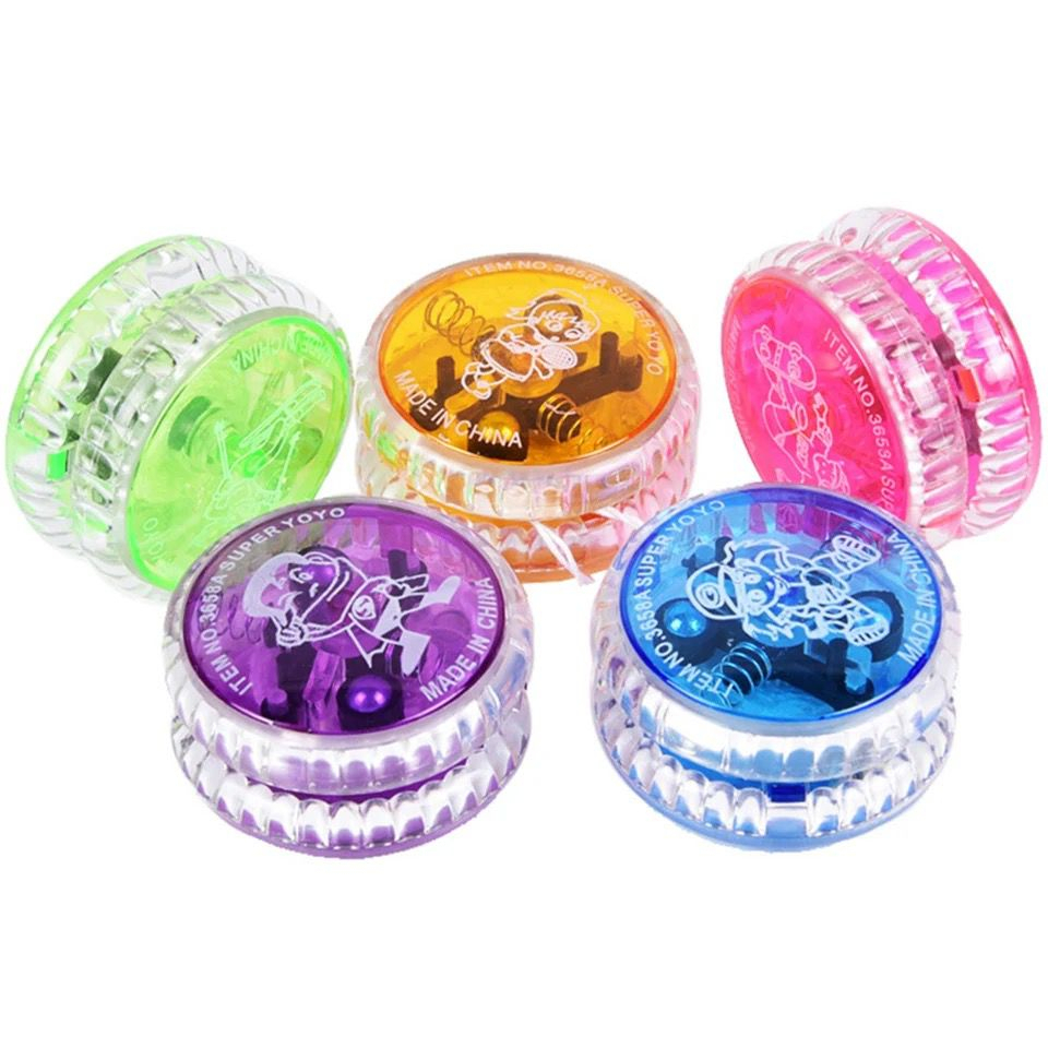 Berkat Mainan Bola YoYo Magic Bulat Bahan Plastik Ukuran 2.2x1.3&quot; + Lampu Colorful untuk Anak/Dewasa