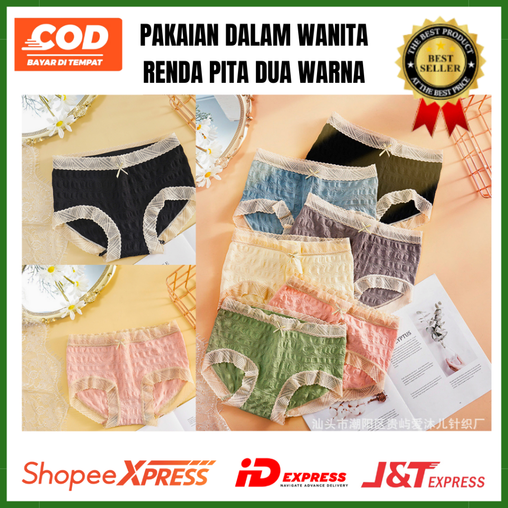 Pakaian Dalam Wanita Dewasa Celana Dalam Renda pita Dua Warna Adanya Renda Menambah Kasih Cantik Cel