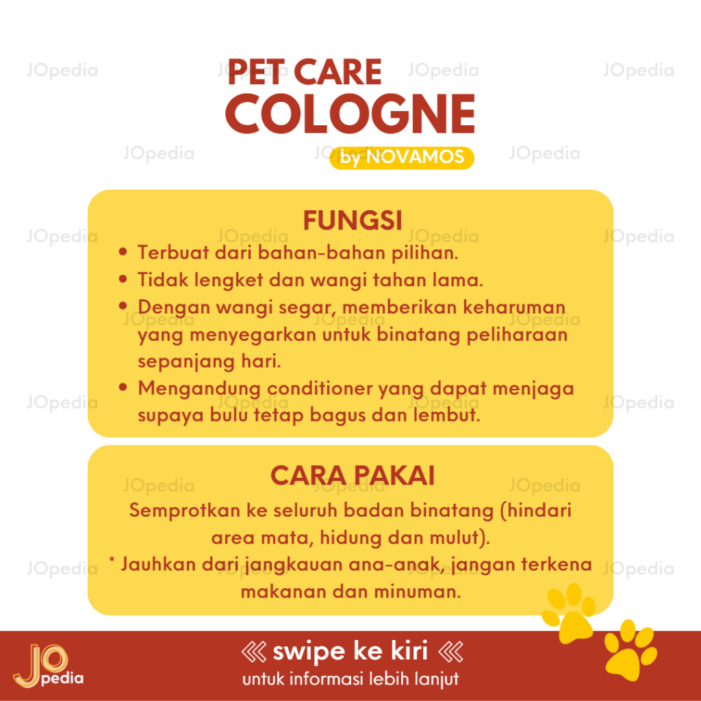 NOVAMOS PET CARE COLOGNE Parfum Kucing Anjing Kelinci Pewangi Hewan Pet Perfume Hamster Sugar Glider