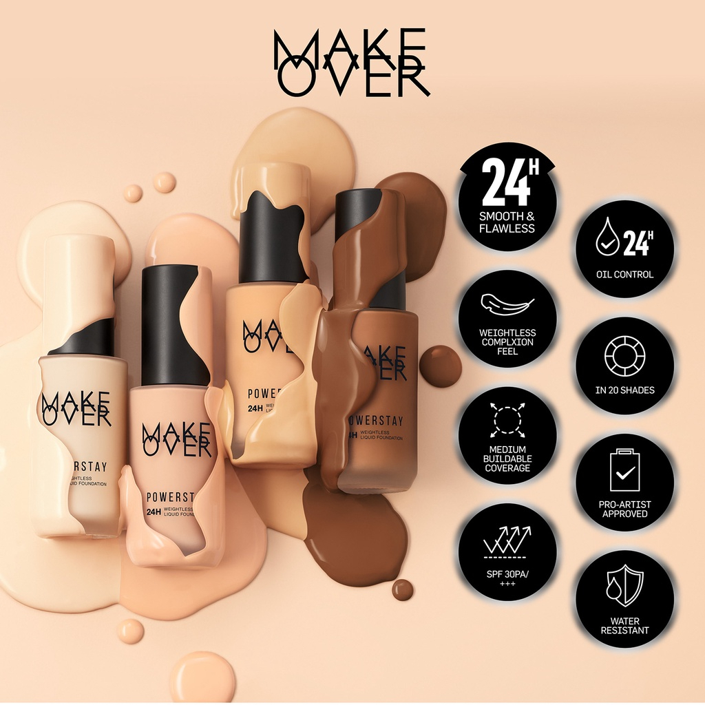 MFI - MAKE OVER Powerstay 24H Weightless Liquid Foundation 40 ml | 100% ORIGINAL