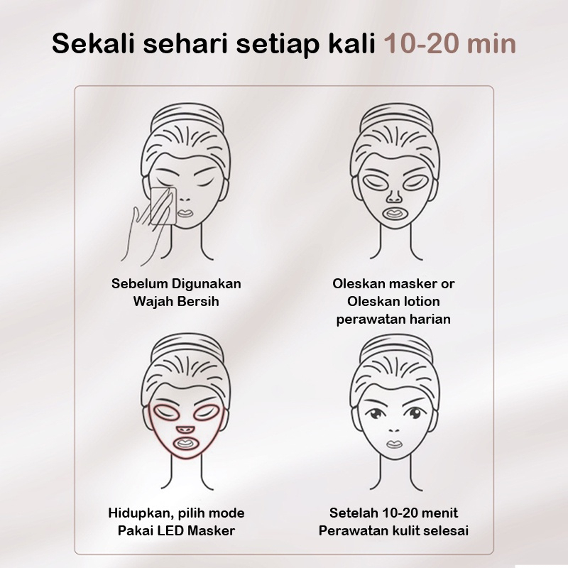 Masker LED PDT Light 7 Warna Led Mask Photon Therapy Alat Perawatan Wajah Penggunaan Pengisian Daya