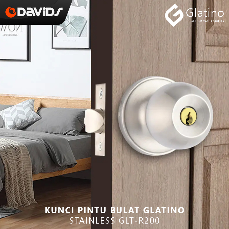 Kunci Pintu Kamar Mandi Rumah Bulat Handle Handel Glatino Stainless