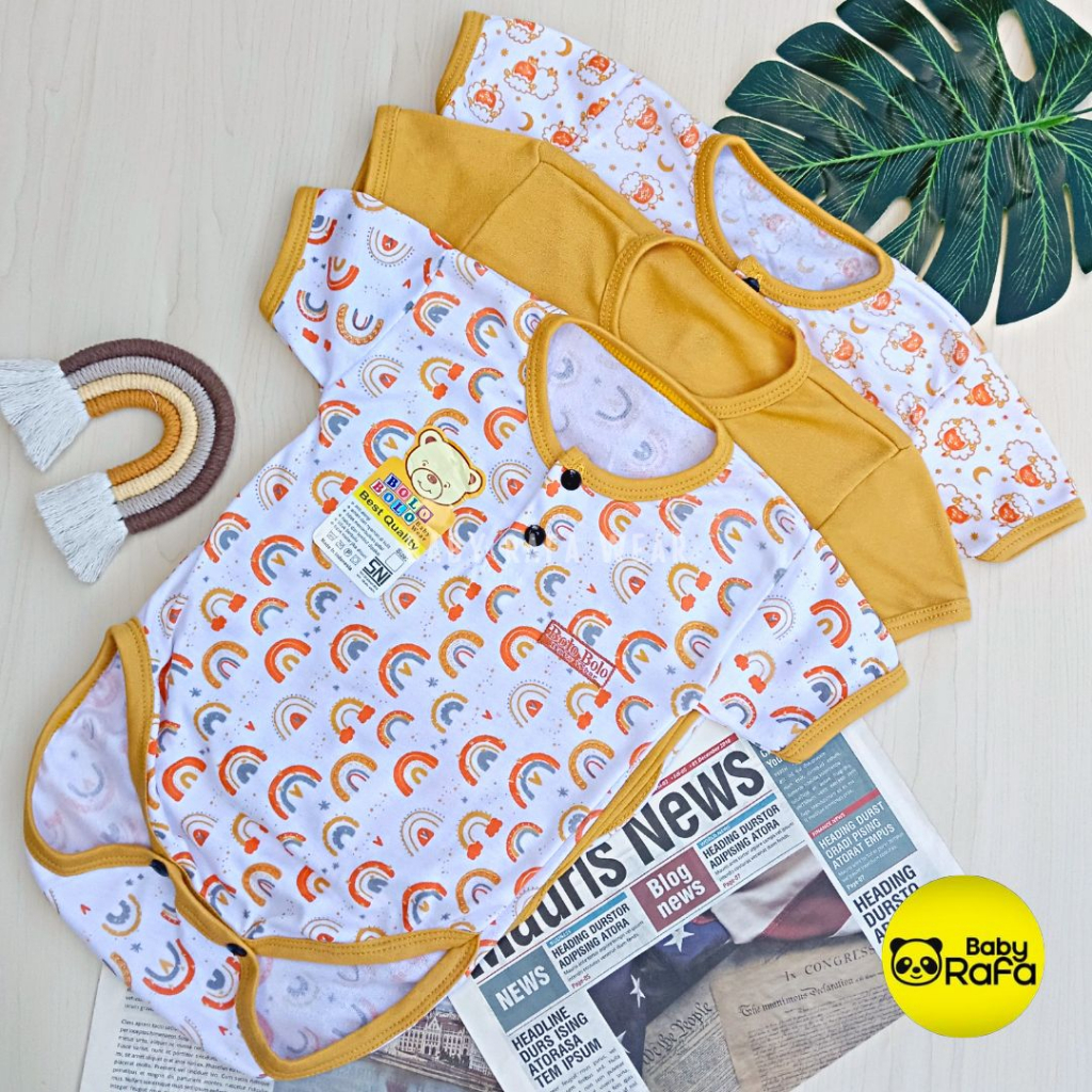 Serian Mustard - 3 pcs Jumper Bayi MUSTARD SERIES 0 sd 6 Bulan merk SNI Bolo - Bolo / Baju Bayi JUMPER Serian Mustard