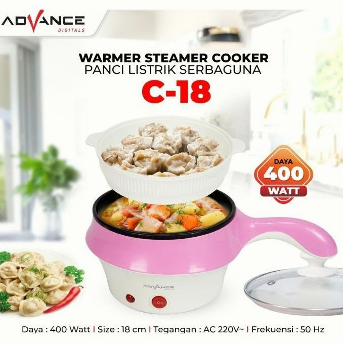 Advance Panci Listrik Multifungis C18 1.5L Warmer steamer cooker Garansi 1 Tahun