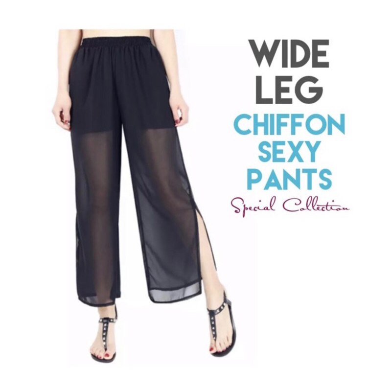 NEW wide leg chiffon pants unique