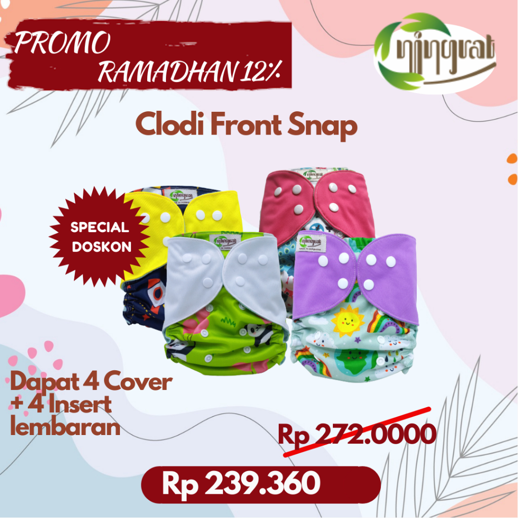 Popok Kain Cuci Ulang Clodi Ningrat Front Snap Pull Pant Newborn Nyaman