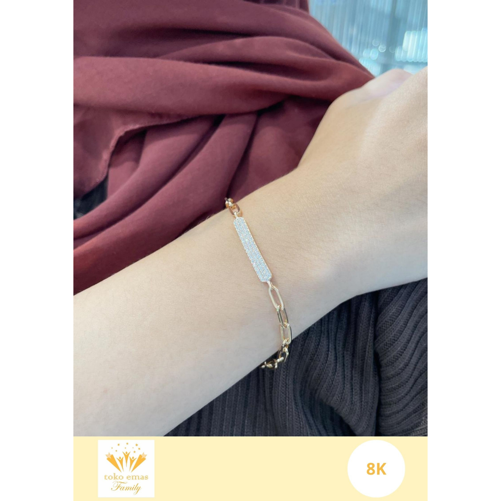Gelang Emas Kadar 375 (8K) Model Plat Variasi Berat 1 - 5 Gram an