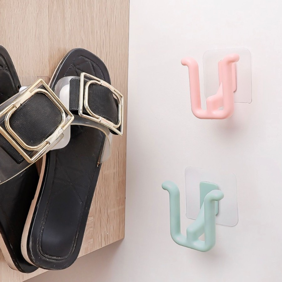 EM Rak Sandal Kamar Mandi Rak Sepatu Tempel Dinding Slipper Hook