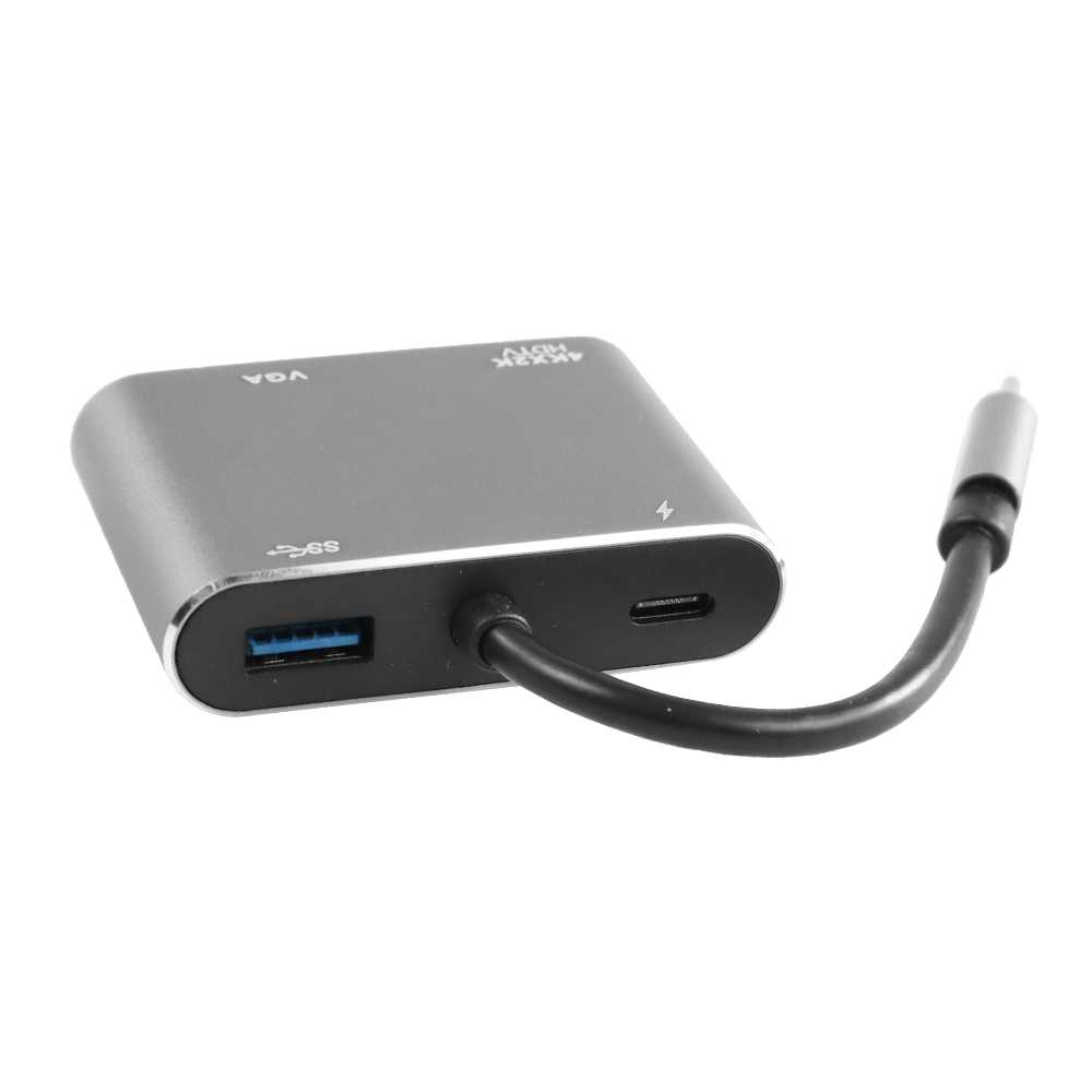 TERLARIS KABEL CABEL Adaptor USB Type C to HDMI VGA PD Charging 4K 87W - D87 Adaptor ini memudahkan Anda untuk menghubungkan laptop yang memiliki port USB Type C ke perangkat visual yang memiliki port HDMI, seperti TV, proyektor dan monitor