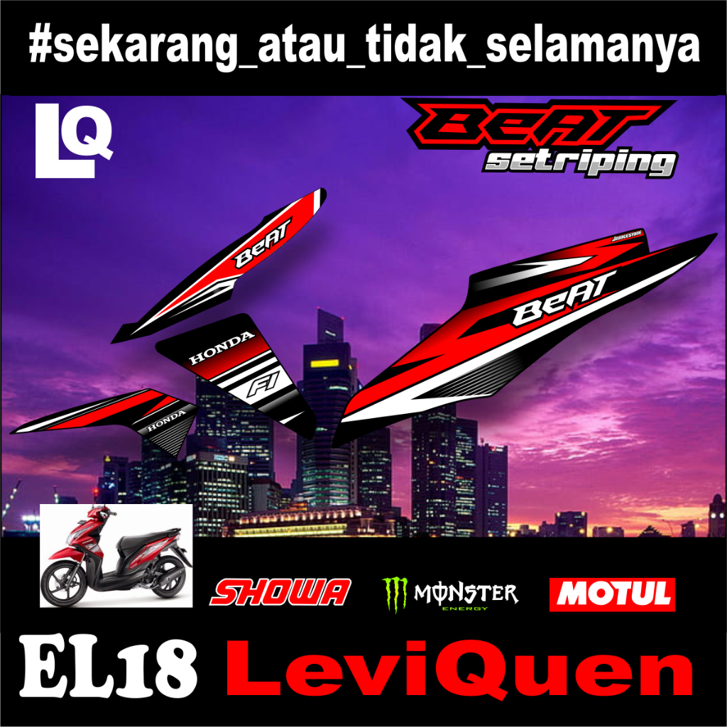 striping setiker stiker sticker beat fi (el18) 2013-2015 variasi - stiker motor honda setriping beat