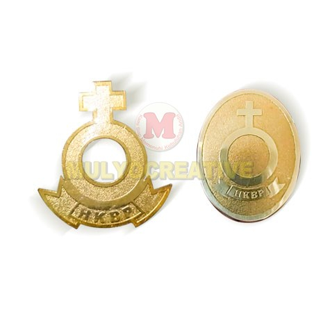Pin HKBP Logam Kuningan Bros Logo HKBP