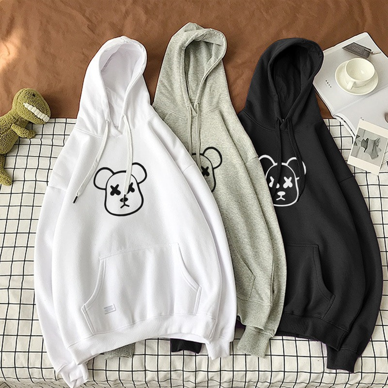 Parisdivarious Sweater Hoodie Jemper X Bear Bahan Fleece Size S - XXL (Pria &amp; Wanita)