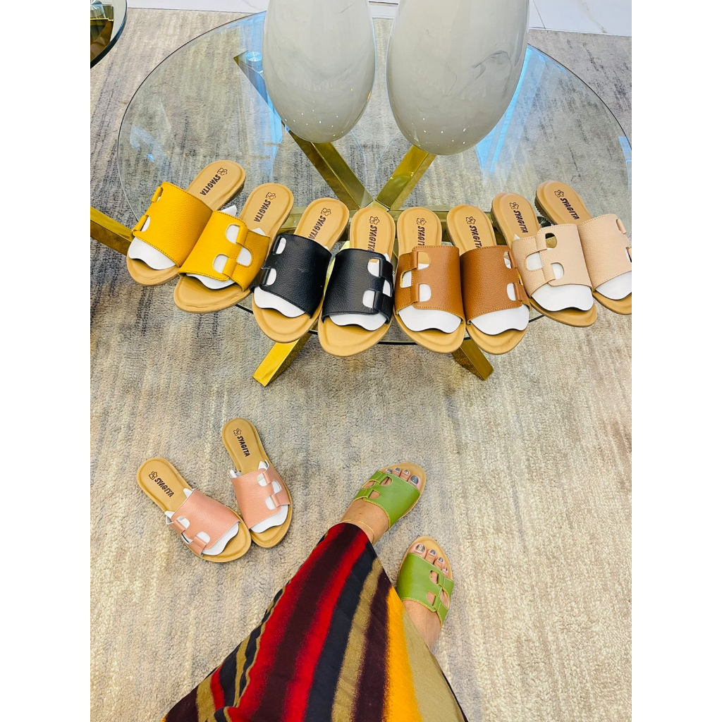 SANDAL KULIT WANITA MODEL BOLONG AQUILA - TOKO SYAGITA KULIT ASLI GARUT