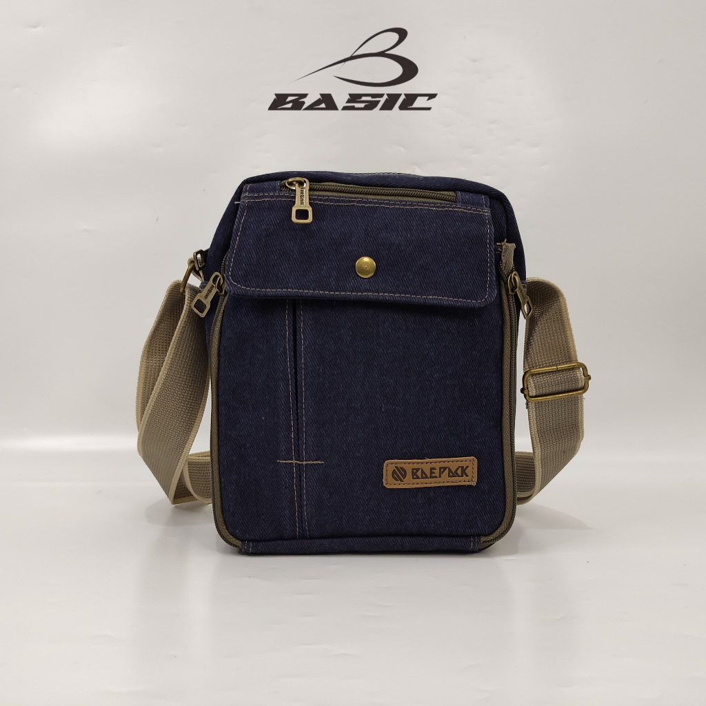 Baepack Tas Selempang kanvas Cowok Seri Xavier Nevy Original Baepack