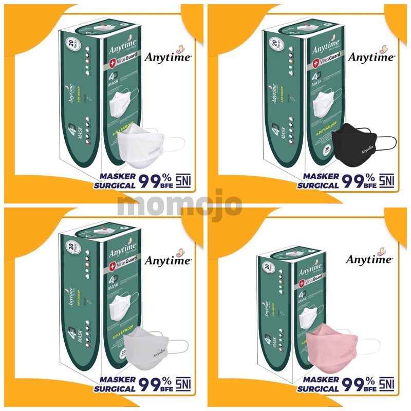 ANYTIME VIRUS GUARD Masker KF94 4D Box isi 20pcs