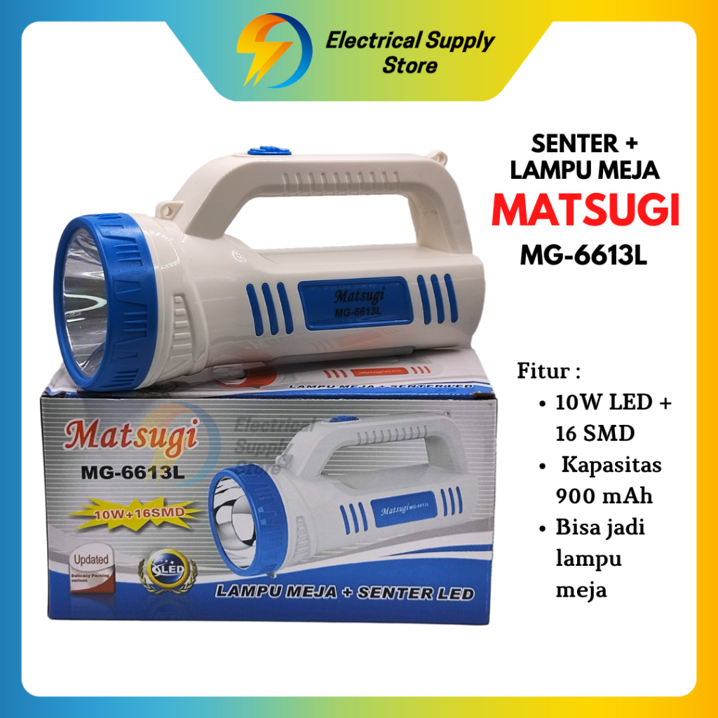 SENTER 10W + 16 SMD LAMPU MEJA MATSUGI MG-6613L