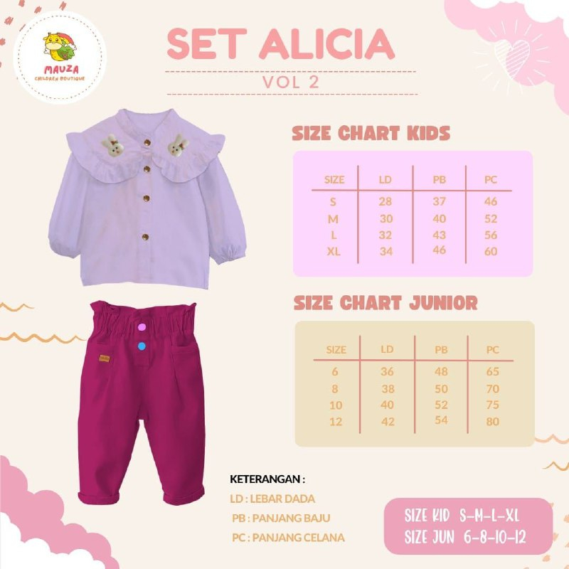 Afsheenastore Alicia Set / One set anak perempuan