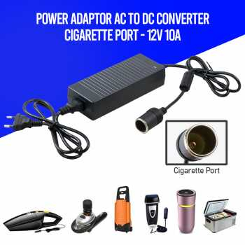 YASOKRO Power Adaptor AC to DC Converter Cigarette Port 12V 10A 120W- 12100 ADAPTOR VACUM VACUUM POMPA BAN MOBIL