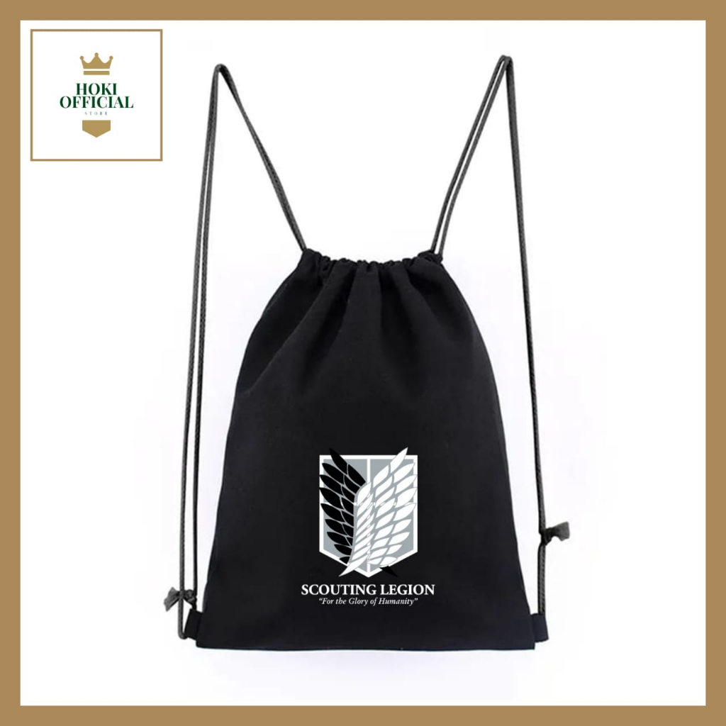 [COD] Tas Serut Anime Attack On Titan Stringbag Lucu Kekinian HokiOfficial