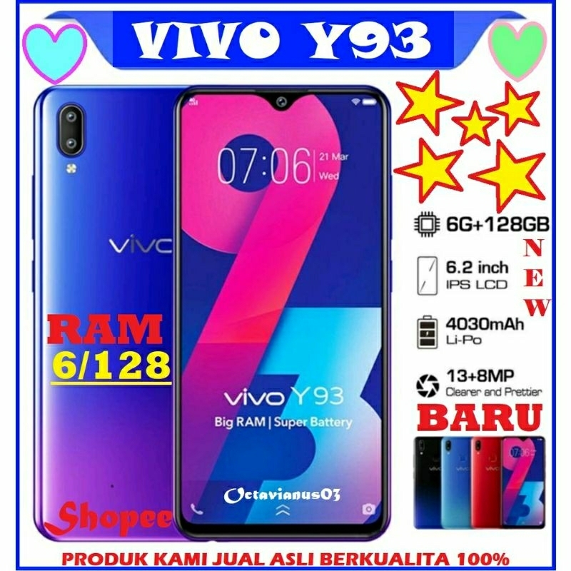 HP VIVO Y93 RAM 6/128 FULSET baru garansi 1 tahun