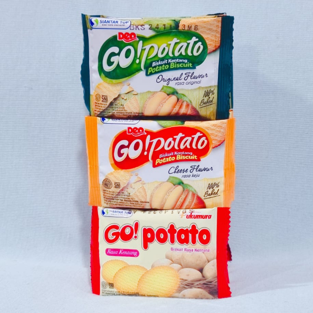 

Go Potato Biskuit Kentang Original / Keju / Rasa Kentang (10 Pcs)