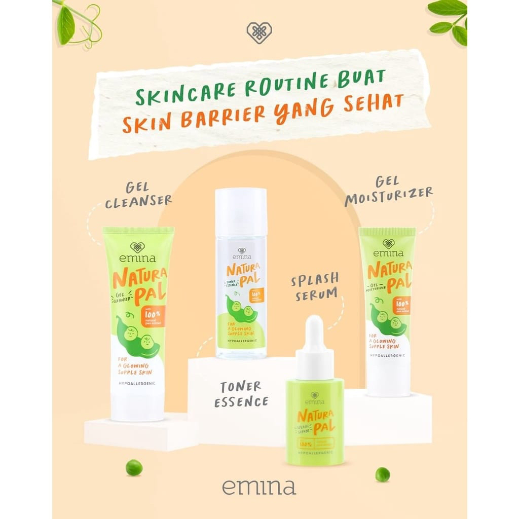 ✿ELYSABETHME✿ Emina paket glowing natura pal free lipcream lembut alami organik