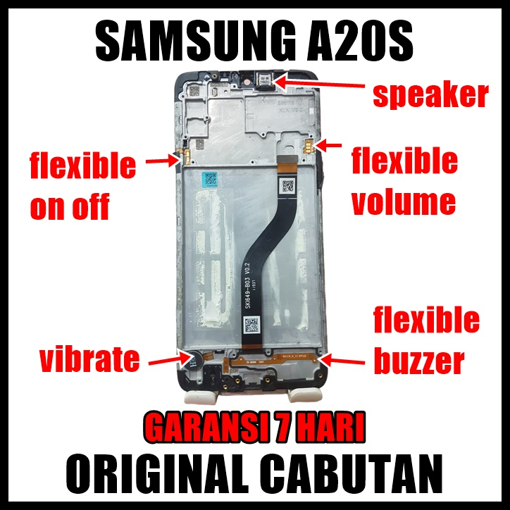 LCD SAMSUNG A20S sm-a207f ORIGINAL CABUTAN LCD + FRAME ORI TESTED komponen layar
