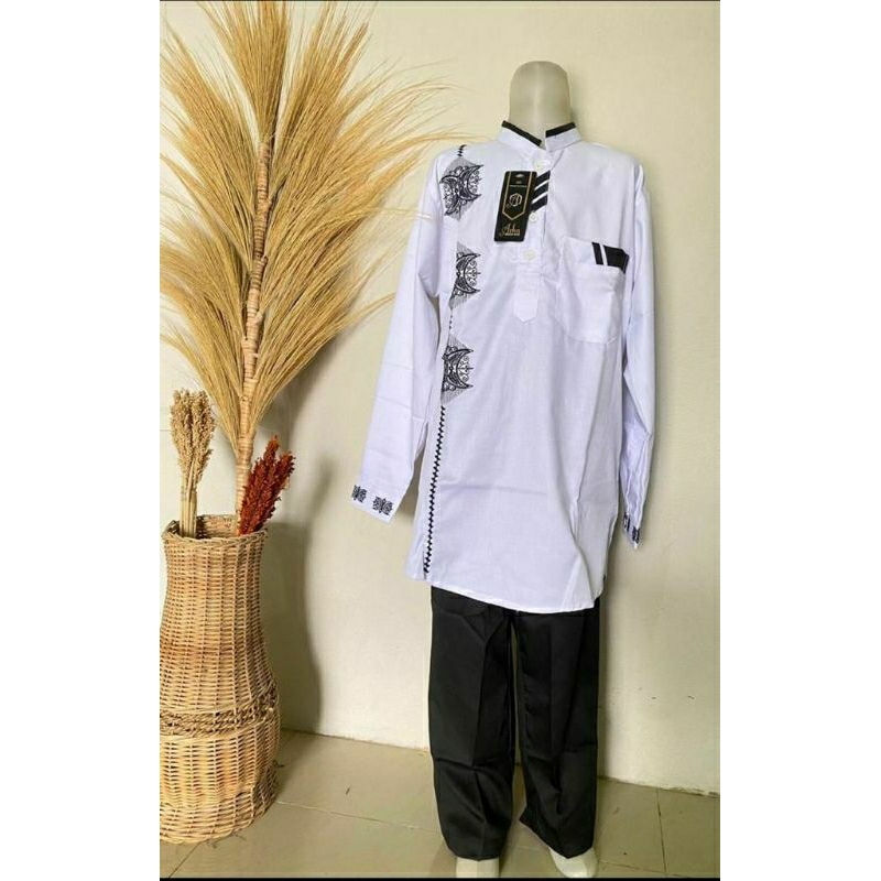 Setelan Koko Anak Bordir Aceh Putih