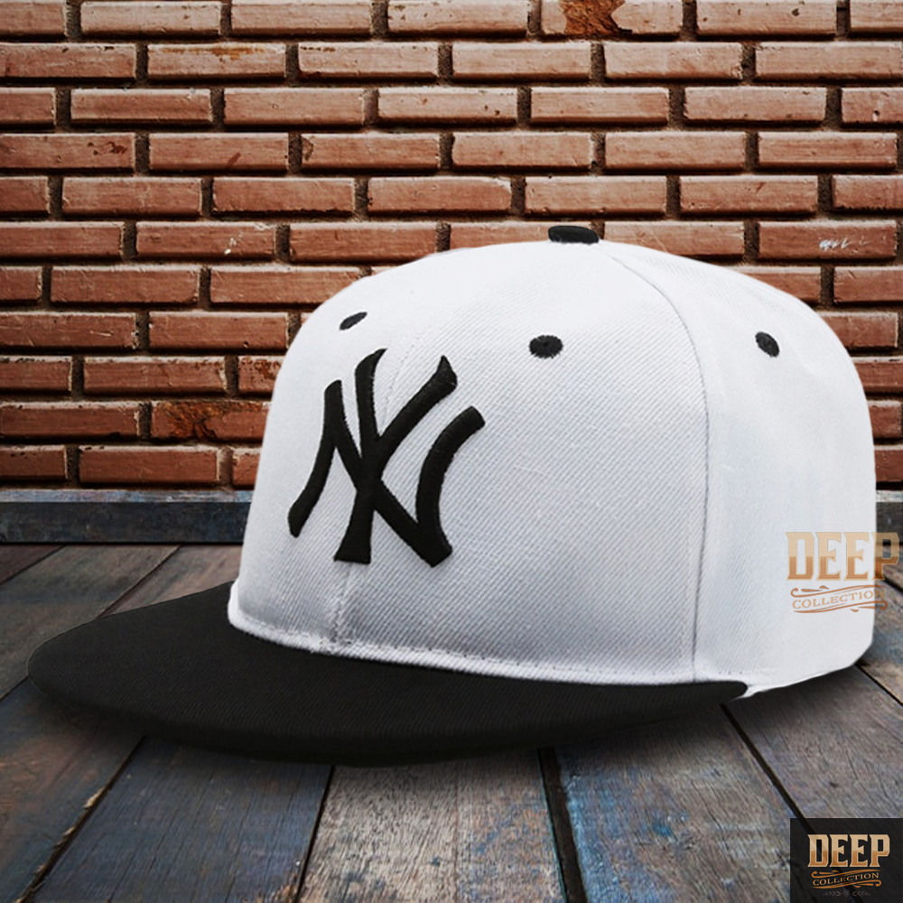 Topi Flat Cap Pria / Wanita Dewasa | Topi Datar Korea Motif NY Hip Hop | Topi Snapback Cowok / Cewek