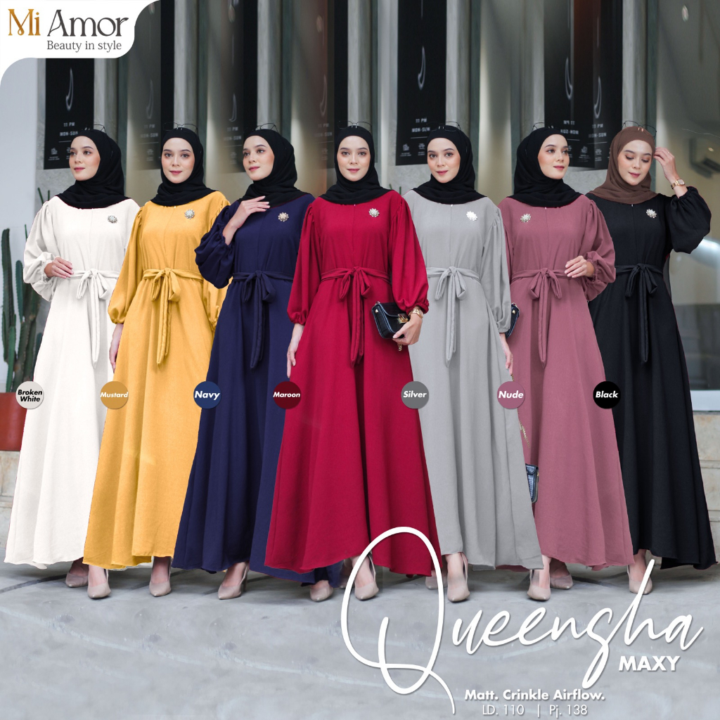 BAJU GAMIS IBU IBU LD 110 DRESS WANITA CEWEK PESTA QUENSHA GAMIS PESTA CAPE WARNA HITAM FASHION IMPO