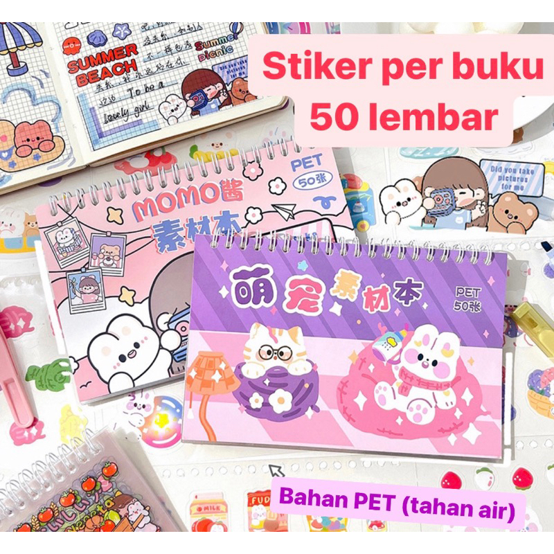 

kawaii stikers/stiker transparan PET/ stiker aesthetic journal/phone/DIY planner dekorasi korea lucu cute