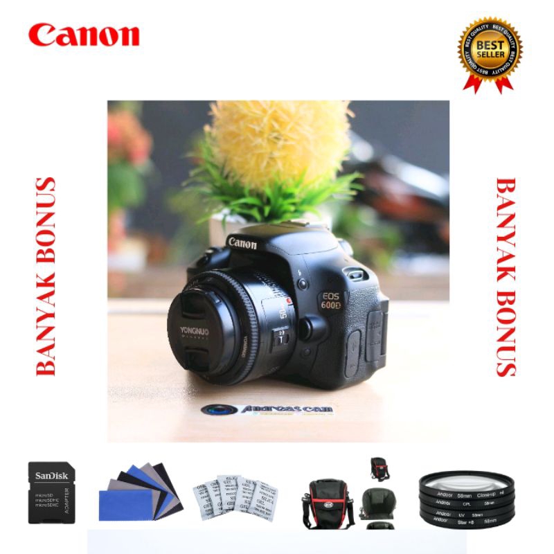 CANON EOS 600D / EOS KISS X5 + LENSA FIX 50MM F1.8