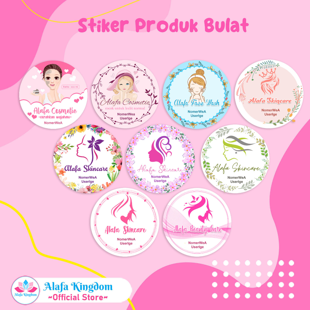 

[alafakingdom) 079-087 Stiker Kemasan Kosmetik | Stiker Produk Skincare | Stiker Produk Kecantikan Custom