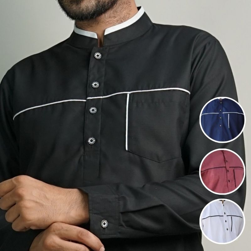 Baju Koko Pria Terbaru Kurta lengan panjang M L XL