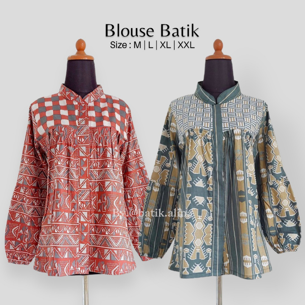 Batik Alina Baju Batik Wanita Modern Atasan Blouse Batik Kerja Kantor Wanita