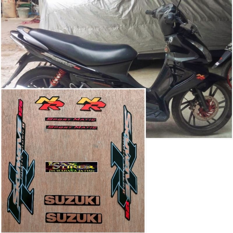 Striping original Suzuki Skywave 125 NR hitam tahun 2009