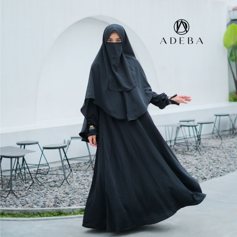 ADEBA - GAMIS CADAR JETBLACK GAMIS CADAR HITAM UNTUK UMROH