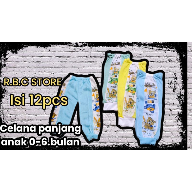 celana panjang 0-6 bulan isi 12 pcs