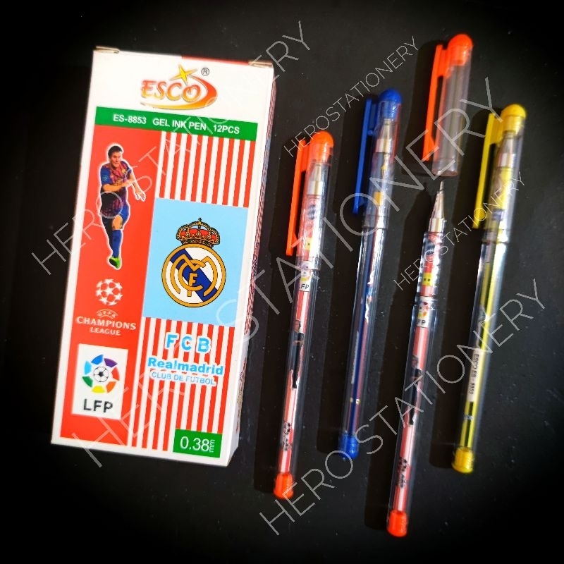 

Pen gel esco champions league 0.38 mm . 12 unit