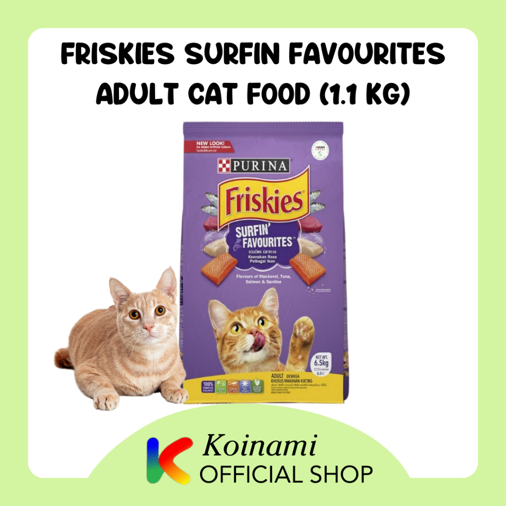 Friskies Surfin Adult Favourites 1.1 kg / Makanan Kucing Kering / Snack Kucing / Makanan Kucing Tuna