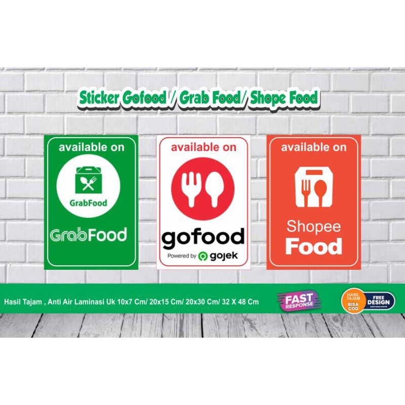 Sticker Gofood / Grabfood/ Shope food