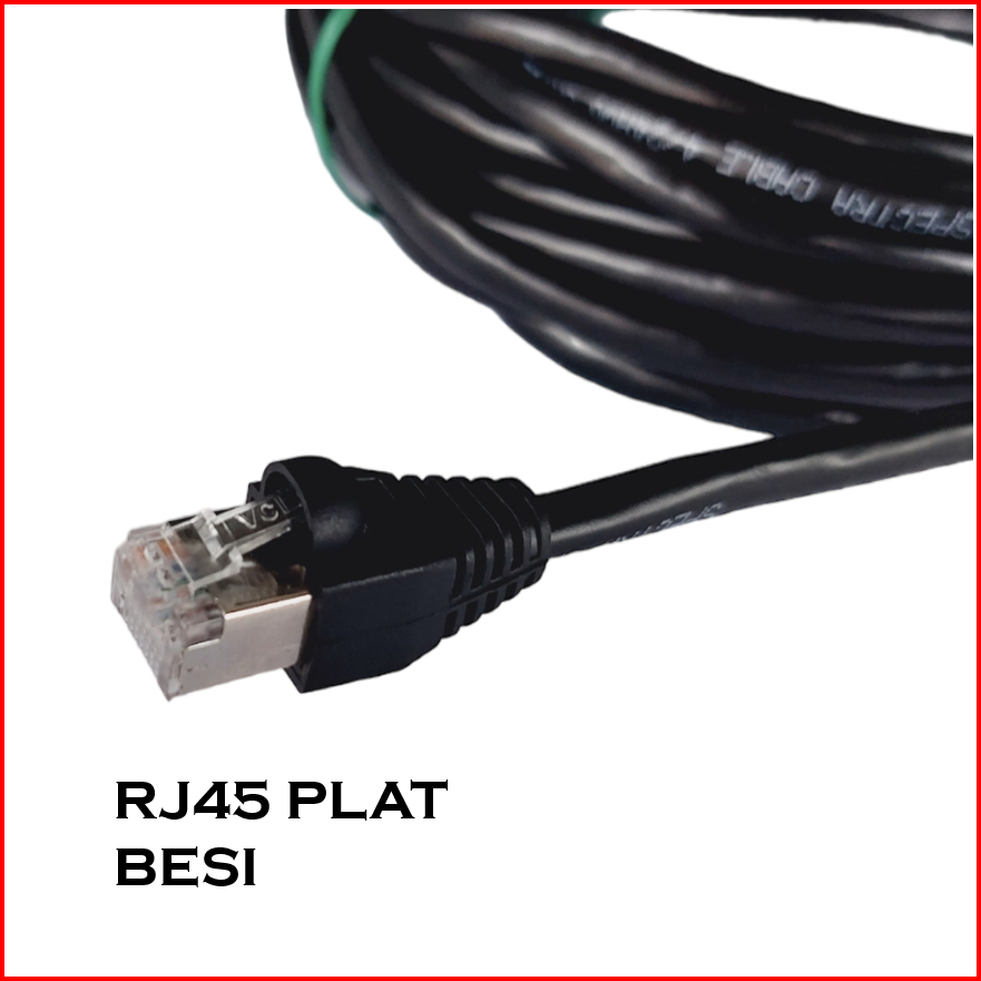 Kabel LAN OUTDOOR STP CAT5e 10Meter Dengan Rj45 Plat Besi FTP 10M Outdoor 10 Meter 10/100/1000mbps Support Poe