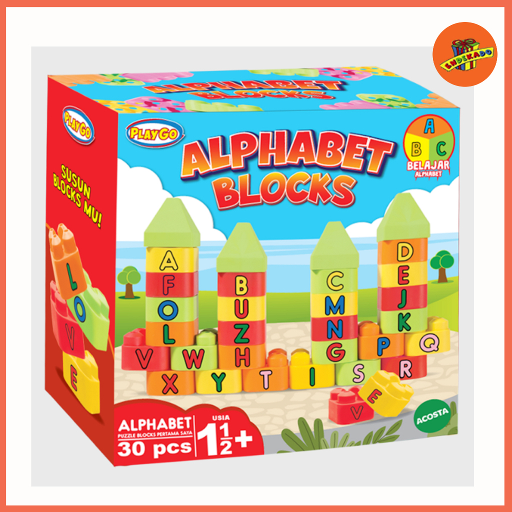 PLAYGO Alphabet Blocks - Mainan Block Edukasi Anak