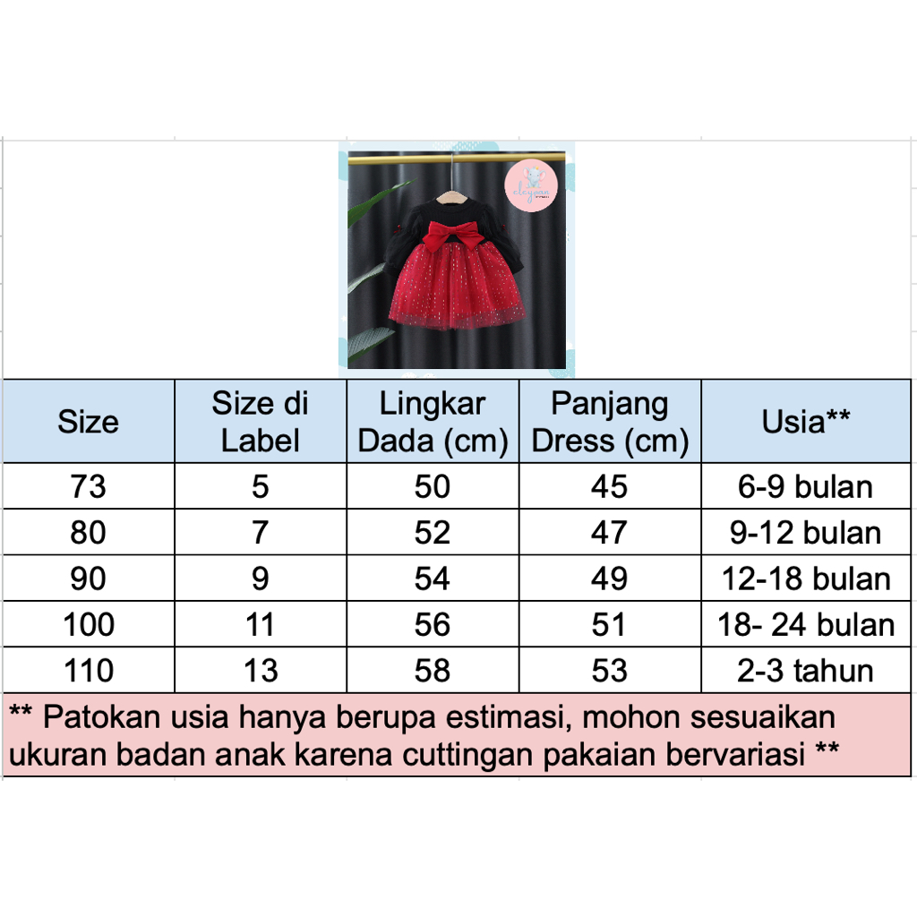 Dress Anak Perempuan Import / Gaun Pesta Anak Cewek