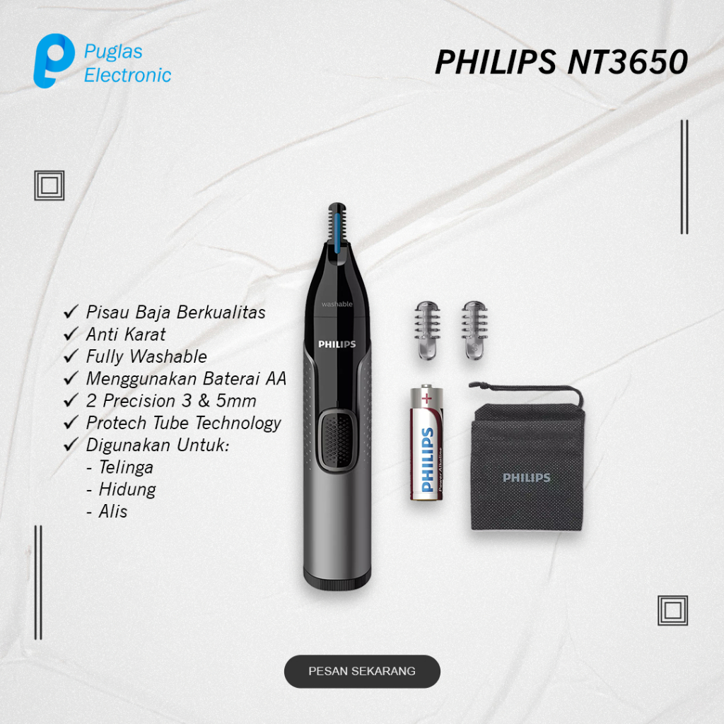 Mesin Cukur Elektrik Philips NT3160 Alat Pencukur Bulu Hidung Alis Electric Shaver