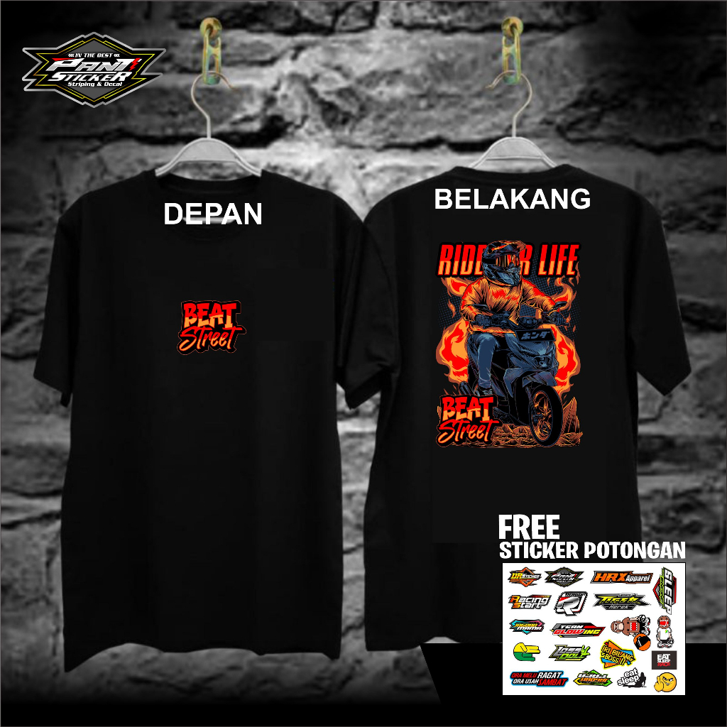 [COD] Kaos Motor // Kaos Racing // Kaos Sunmori Modifikasi Honda BEAT STREET Ride For Life Desain Cu