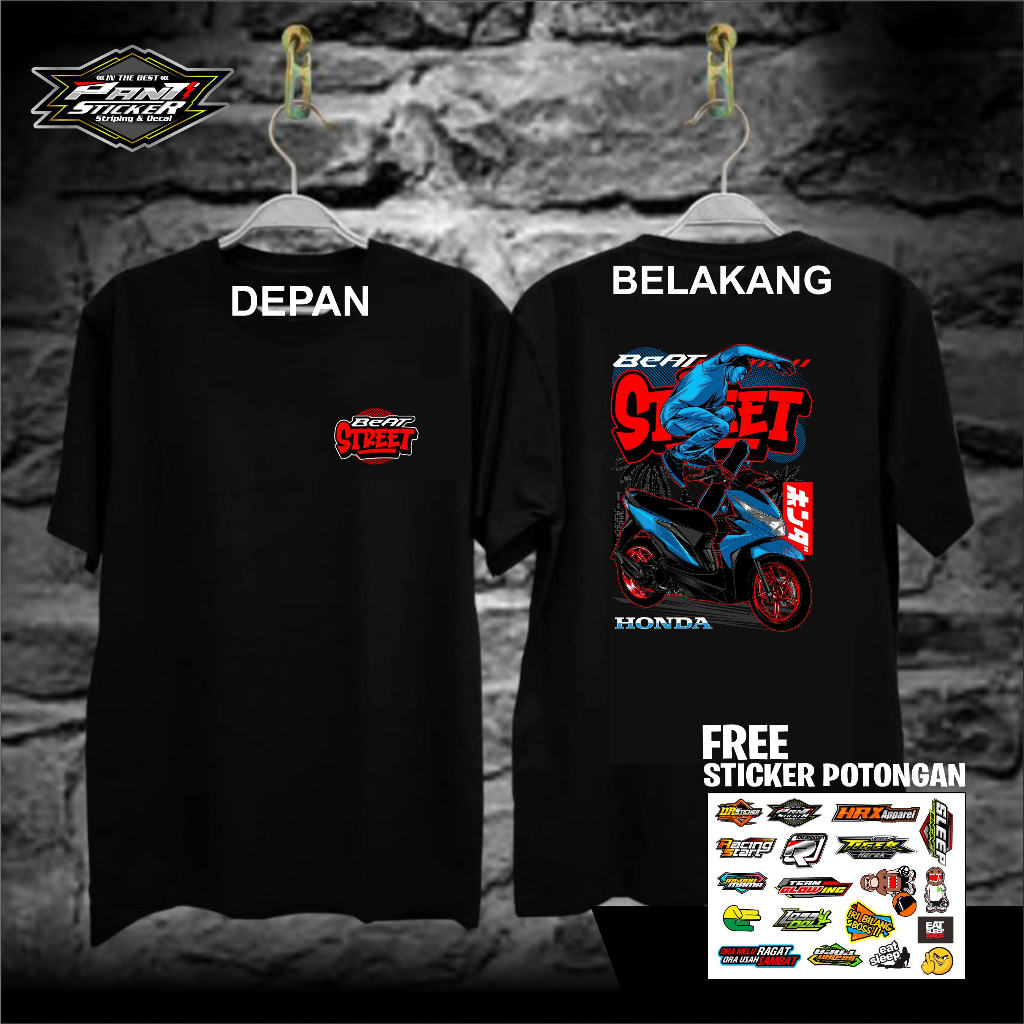 [Bayar Ditempat] T-SHIRT SUNMORI HONDA BEAT STREET // Kaos Racing Modifikasi Honda Beat Street Desai