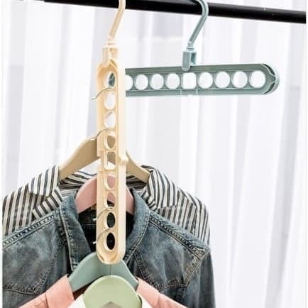 `ღ´ PHINKL `ღ´ Hanger gantungan baju 9 in 1 hemat tempat lemari gantung untuk jemuran baju kaos