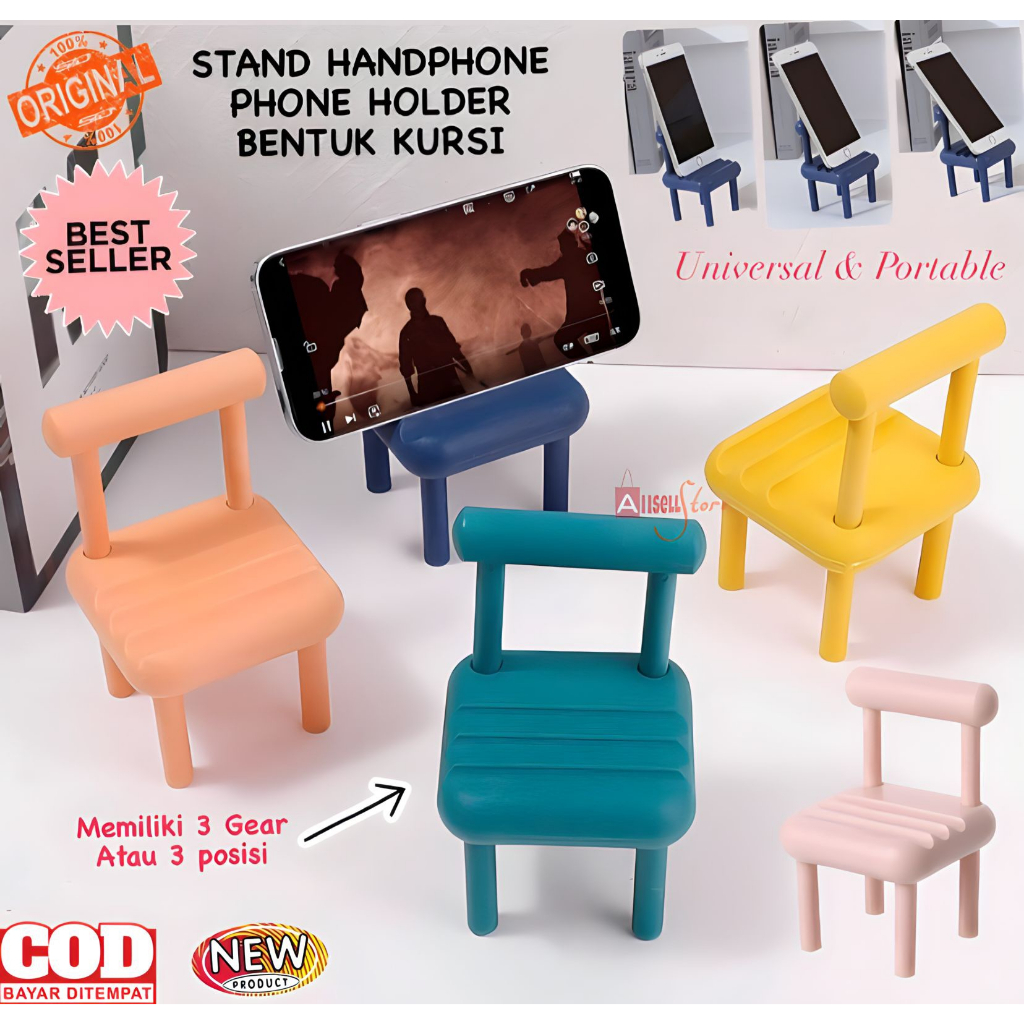 ( BISA COD ) PROMO Stand Handphone Holder Potrait Landscape Bentuk Kursi Tempat Dudukan Hp Aksesoris / Phone Holder Bentuk Kursi / Holder Hp Lucu / Holder Chair Shape / Holder hp varian kursi / for decor / duduk hp model kursi / stand Holder kursi